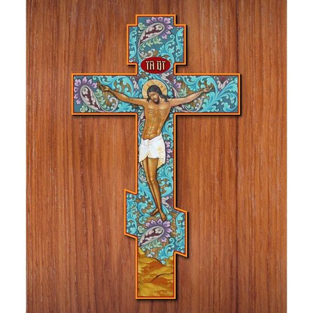 KD AMERICANA Gold Plated Jesus on Cross Wall Art KD1786022